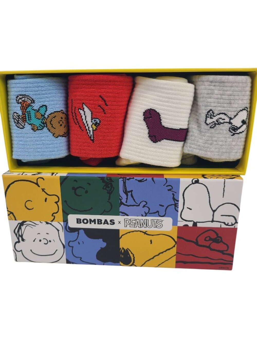 Bombas X Peanuts 4-Pack Crew Socks Box Set Snoopy & Friends Designs Sz 12T-Y3